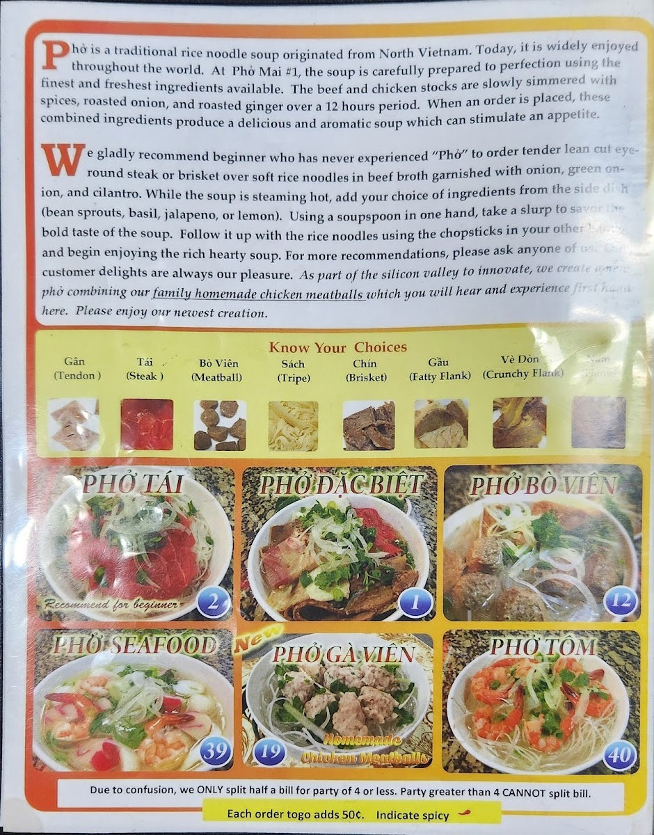 Pho Mai #1 Noodle House Menu - Image 3
